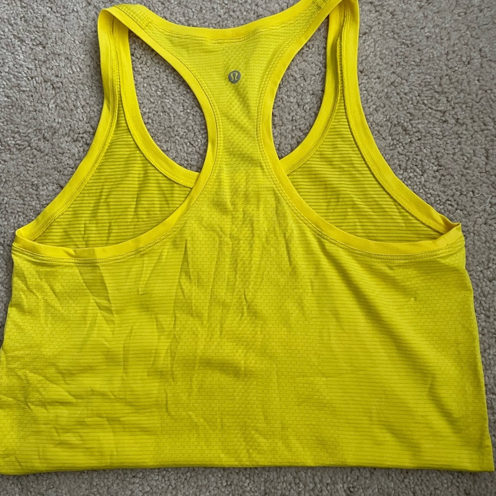 lululemon swiftly racerback tank in sonic yellow